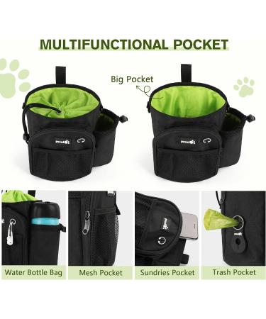 Buy Pecute Waterproof Dog Training Treat Bag - XL Black & Green Large Storage Robust Design with Faecal Dispenser | Ideal for International Shipping - Buy Online on GoSupps.com