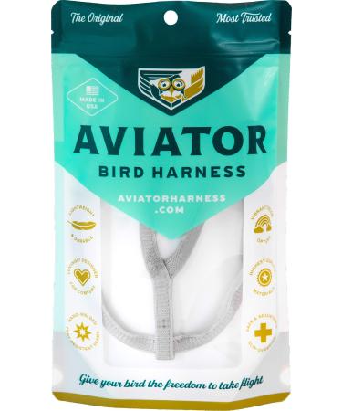 The Aviator Bird Harness & Leash Made in America M Silver - Buy Online on GoSupps.com