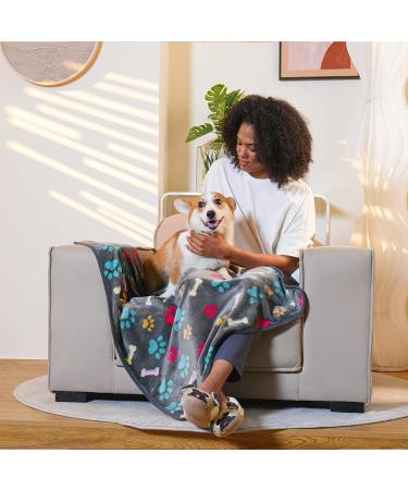 Super Soft Fluffy Fleece Pet Blanket Pack of 3 - Small Paw Design for Dogs, Puppies, and Cats - Buy Online on GoSupps.com
