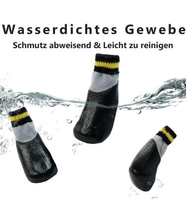 Shop Hjumarayan Waterproof Anti-Slip Dog Shoes - 4 Piece Set for Indoor & Outdoor Protection | Slipproof Socks for Dogs & Puppies - Size 0# Black - Buy Online on GoSupps.com