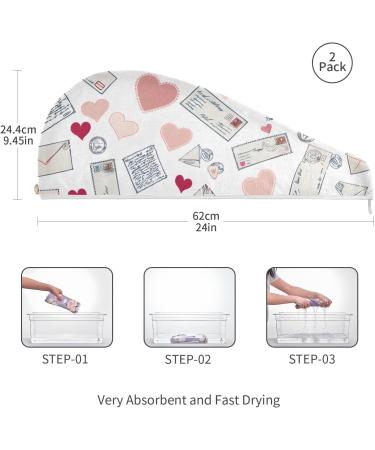 Super Absorbent Envelope Hair Towel 2 Pack - Quick Dry Hair Turbans with Button Twist for Women & Girls - Buy Online on GoSupps.com