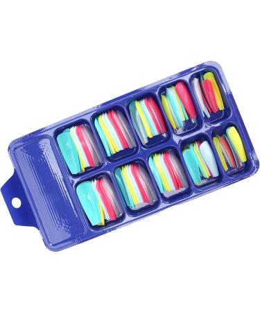 Press On Nails Fake Nails Set Pure Color Full Cover Nail Tip False Nail Tip Girls Fake Nails Ballerina False Gel Nails Art Tips False Nails for Women Girls Kids DIY Nail (02) - Buy Online on GoSupps.com