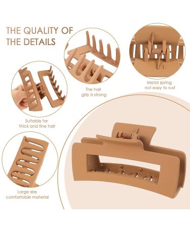 8 Large Non-slip Square Hair Claw Clips for Women - Strong Hold Banana Clips for Thick Thin Hair - Buy Online on GoSupps.com