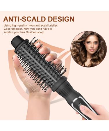 Buy Curling Iron Brush 1.5 Inch - Heated Thermal Brush for Loose Curls Dual Voltage Hairstyling Tool | Perfect Gift for Women & Girls (Silver/Black - Buy Online on GoSupps.com