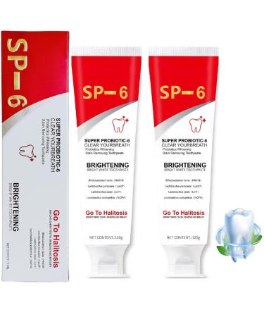 2 Pcs SP-6 Probiotic Whitening Toothpaste Fresh Breath Deep Cleaning Care Gum Health.