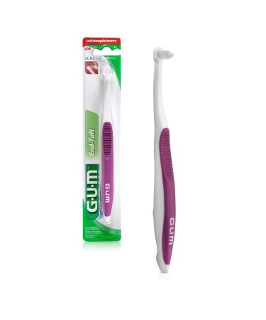 GUM - 10070942003084 End-Tuft Toothbrush for Hard-to-Reach Areas, Soft Bristles (Pack of 6) 6 ct Toothbrush