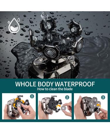 6D Replacement Heads for Electric Head Shaver - 6 Blades Metallic Silver - Bald Head Razor Accessories - Buy Online on GoSupps.com