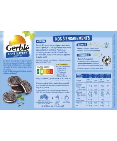Gerbl No Added Sugars - Cocoa Biscuits with Vanilla Flavor Filling - Maltitol - Palm Oil Free - 4 Sachets of 4 Cookies - 1 - Buy Online on GoSupps.com
