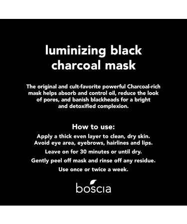 Buy BOSCIA Luminizing Charcoal Mask - Vegan Cruelty-Free Pore-Minimizing Skincare | Activated Charcoal & Vitamin C 80g - International Shipping Available - Buy Online on GoSupps.com