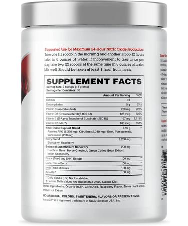 Bionox M3 Ultimate Nitric Oxide Powder - L Arginine & L Citrulline Supplement for Cardio Health - Beetroot Berry Flavor - 60 Scoops - Buy Online on GoSupps.com
