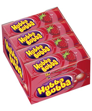 Hubba Bubba Chewing Gum | Strawberry | 20 packs (20 x 5 pieces) 700 g