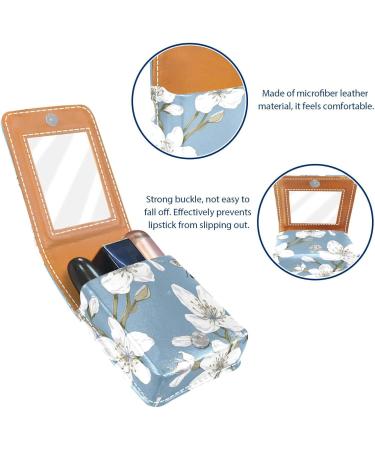 Buy Leather Lipstick Case with Mirror | Mini Lip Gloss Organizer | Bee & Spring Blossom Design - International Shipping Available - Buy Online on GoSupps.com
