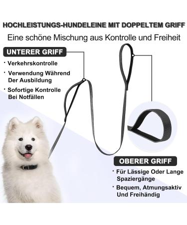 Demigreat Long Dog Leash - 1.5m 3m & 5m Training Line with Padded Handle for Small to Large Dogs - Durable Black Dog Lead - Buy Online on GoSupps.com