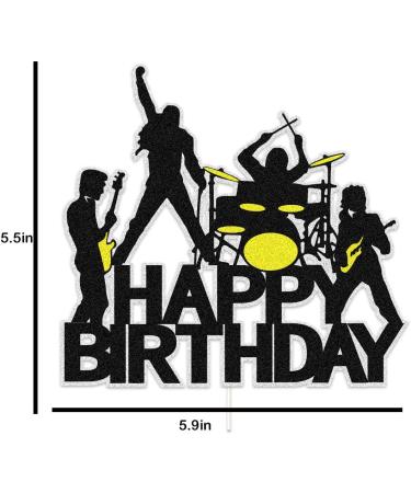 Rock and Roll Cake Toppers Rock Music Birthday Decoration with Band for Rock and Roll Themed Birthday Party - Buy Online on GoSupps.com
