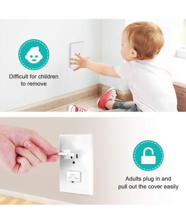 Baby Proofing Outlet Covers (40 Pack) - Child Proof Outlet Plug Covers with Hidden Pull Handle - Prevent Electric Shock Hazard - Outlet Protector for Kids Safety - Buy Online on GoSupps.com