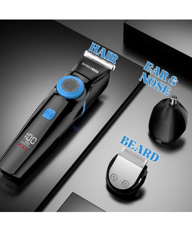 Barberboss Beard Trimmer and Hair Clippers Set - Men's Grooming Kit with Nose Trimmer - Waterproof Design (QR-6052) - Buy Online on GoSupps.com