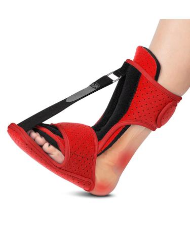 WXY Plantar Fasciitis Night Splint: 2023 Upgraded Plantar Fasciitis Brace - Dorsal Night Splint for Plantar Fasciitis Women Men - Plantar Fasciitis Relief Achilles Tendonitis Foot Drop Heel Pain Red 2