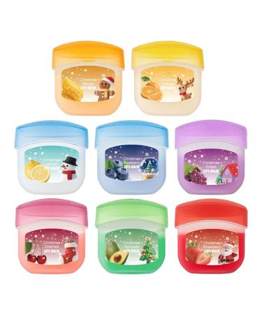 shuhauk Moisturizing Lip Balm Fruity Nourishing Brightening Christmas-Themed Lip Moisturizer for Women Youth Family Friends Winter Makeup in Cold Weather