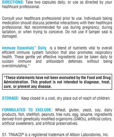 XYMOGEN Immune Essentials Daily - Long-Term Immune Support Supplement with Vitamin C Ascorbic Acid, Vitamin A & D3, N Acetyl L Cysteine, Zinc Chelate, Quercetin (120 Capsules) - Buy Online on GoSupps.com