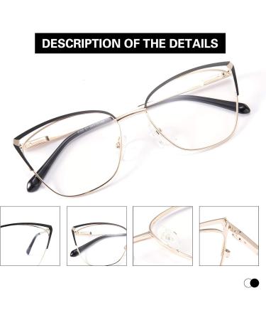 Cateye Blue Light Blocking Glasses for Women | Anti Eyestrain Computer & Gaming Glasses with Metal Frame - Buy Online on GoSupps.com