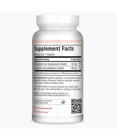 Maxi Health Maxi Potassium Magnesium - 180 Capsules | Essential Mineral Supplement - Buy Online on GoSupps.com