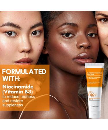 Sunscreen SPF 50+ Sun Cream For High Sun Protection SPF 50 Face Moisturise Waterproof Sunscreen For All Skin Types Invisible Fluid Suncream Against Uv Sun Lotion For Daily Use Travel Sunscreen 60ml - Buy Online on GoSupps.com