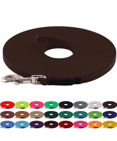 LENNIE BioThane tracking leash 13mm dogs 15-25kg 1m long without hand loop dark brown sewn 1 m dark brown