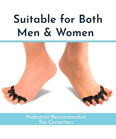 Functional Fitness Toe Separators - Foot Pain Relief for Plantar Fasciitis - Fix Bunions and Correct Toes - Crossfit Toe Spacers in Dark Black-A - Buy Online on GoSupps.com