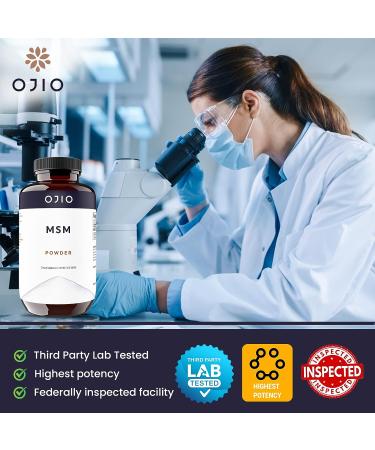 Ojio Pure MSM OptiMSM Powder - Kosher, Vegan, Gluten-Free, Non-GMO - 16oz (1lb) Pack - Buy Online on GoSupps.com