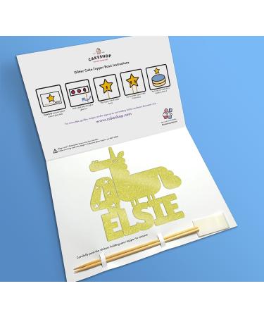 Cakeshop Cake Decoration Pack | Funny Unicorn Theme Premium Double Sided Glitter Card Cake Topper & 25g Party Pack of Cake Sugar Sprinkles | Custom Name & Age Cake Decorations (Champagne) Non-Prime Glitter Card: Champagne - Buy Online on GoSupps.com