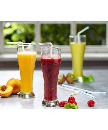 Comfy Package 200 Pack 7.75" High Flexible Plastic Straws Disposable Drinking Straws - Striped Assorted Colors - Buy Online on GoSupps.com