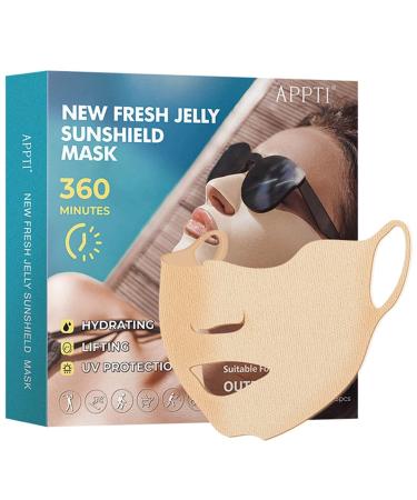 5 Pcs Sun Masks for Women UV Face Mask Skin Care Skinfriendly facial mask moisturizing Skin care mask with UV protection moisturizing gel breathable