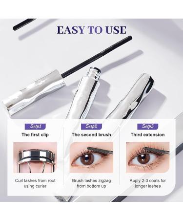 Ultimate Length and Curl Mascara Set 4D Volumizing and Lengthening Mascara with Silk Fibers Anti-Smudge Long-Lasting Gentle on Sensitive Eyes (with Eyelash Curler) (2 pcs) - Buy Online on GoSupps.com