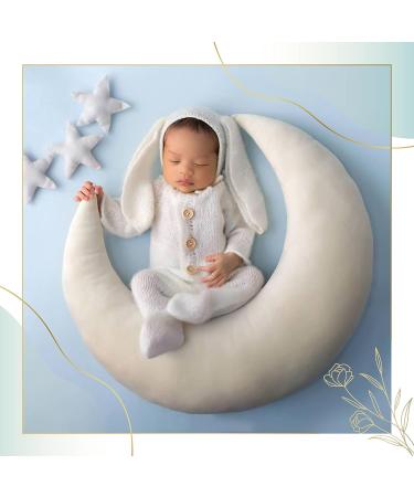 M&G House Newborn Photography Accessories Pillow Set - Half Moon and Star Pillows for Baby Photoshoot Props in White - Buy Online on GoSupps.com
