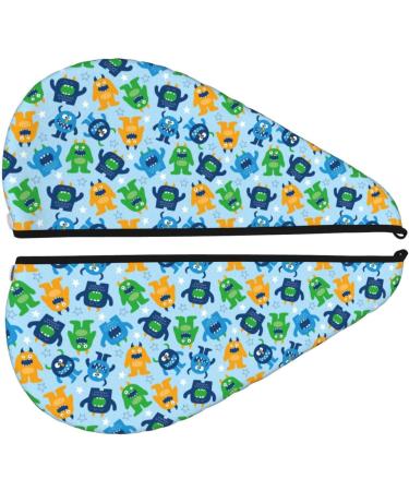 Hair Towel Wrap - Quick-Dry Cartoon Monster Turban | Soft Hair Drying Towel with Button - Buy Online on GoSupps.com