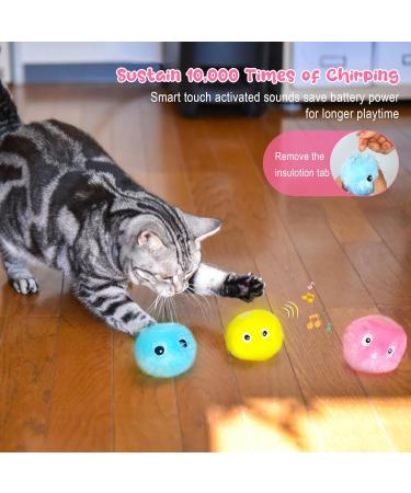 Interactive Cat Balls with Sound - 3 Pieces of Plush Toys for Kittens | Extfans - Buy Online on GoSupps.com