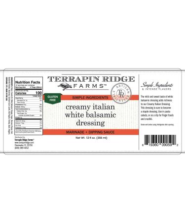 Terrapin Ridge Farms Creamy Italian White Balsamic Dressing - 12 Fl Oz Bottle - Buy Online on GoSupps.com