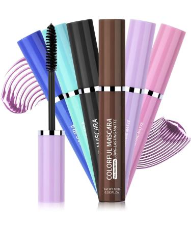 Coloured Waterproof Lash Mascara Highly Pigmented Coloured Mascara Long Lasting False Lash Effect Mascara Long Lasting Thick Smudge-Proof Natural Voluminous Telescopic Mascara (Brown 8ml) Brown 8 ml (Pack of 1) - Buy Online on GoSupps.com