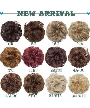 Scrunchy Bun Updo Hairpiece | Wavy Curly Messy Hair Bun Extension | Gold Blonde Mix Bleach Blonde Chignon - Buy Online on GoSupps.com