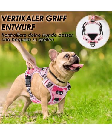 Eyin Adjustable Dog Harness for Large Dogs - Breathable Reflective Padded Design with Handle - Camouflage Pink (L) | International Shipping - Buy Online on GoSupps.com