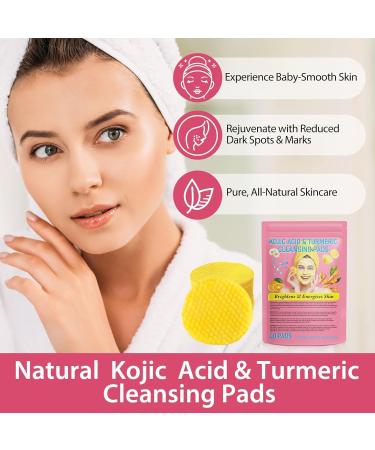 Kojic Acid and Turmeric Pads Turmeric Kojic Acid Pads Turmeric and Kojic Acid Cleansing Pads Turmeric Exfoliating Foaming Pads Turmeric Cleansing Sponges Pads - Buy Online on GoSupps.com