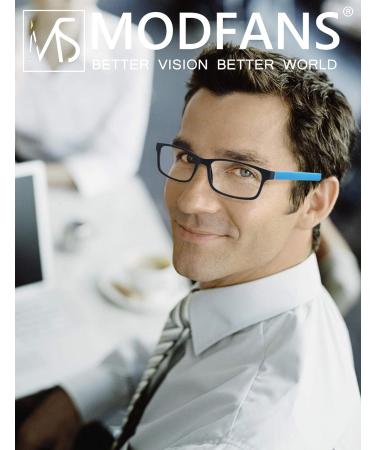 Modfans 3-Pack Reading Glasses 1.5 | High-Quality Rectangular Specs for Men & Women | Comfortable Black & Blue-Red Reading Aid - Buy Online on GoSupps.com