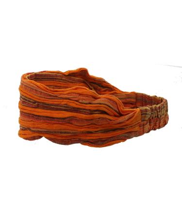 ART AND MAGIC Unisex Hippie Stonewashed Batik Headband Goa Yoga Orange