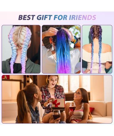 Coloured Hair Extensions 2 Pieces Rainbow Hair Extensions Colourful Hair Extensions 26 Inch Coloured Hair Extensions Rainbow Hair Coloured Hair Mermaid Hair for Girl Women - Buy Online on GoSupps.com