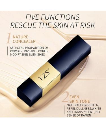 White Foundation Stick | 2-in-1 White Foundation Stick with Brush Full Coverage Buildable Concealer Stick for Face Ultra Blendable Creamy Formula Foundation for Natural Shine Free Finish Rossev - Buy Online on GoSupps.com