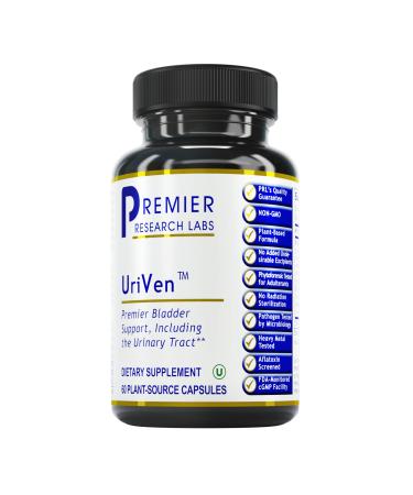 Premier Research Labs UriVen - Organic Cranberry, Marshmallow, Hydrangea, Chlorella, Rice Fiber, Alfalfa, Olive Leaf & Blueberry - Supports Bladder & Urinary Tract - 60 Plant-Source Capsules