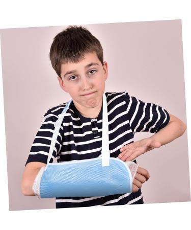 SOLUSTRE Children's Arm Sling Elbow Sling Arm Support Shoulder Sling for Torn Rotator Cuff Arm Brace Net 60X30CM Sky-blue - Buy Online on GoSupps.com