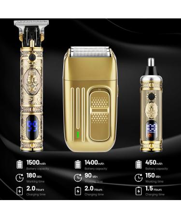 Professional Hair Trimmer & Clippers Set for Men - Cordless Electric Beard Trimmer with LCD Display - Ideal Gift for Grooming - Buy Online on GoSupps.com