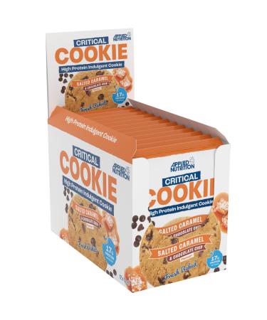 Applied Nutrition Protein Cookies - Critical Cookie High Protein Snack (12 Pack x 73g) (Salted Caramel & Chocolate Chip) Salted Caramel & Chocolate Chip 12 count (Pack of 1)