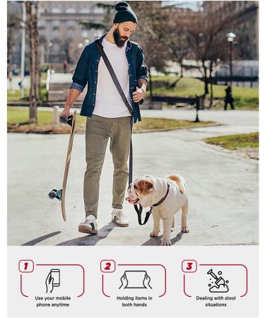 Heelay Hands Free Dog Leash - 8.2ft Multifunctional Crossbody Rope for Small, Medium & Large Dogs - Walking, Jogging, Running - Black - Buy Online on GoSupps.com